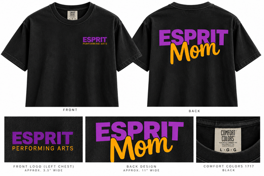 Esprit Mom black Comfort Colors tee front and back